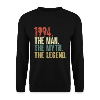Né en 1994, l’homme, le mythe, la légende - Sweat-shirt Unisexe - noir - Devant - Alina (178cm) & Michal (187cm)