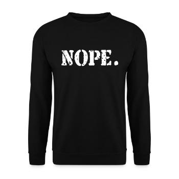 Nope Cool Statement Gift - Unisex Sweatshirt - black - Front - Alina (178cm) & Michal (187cm)