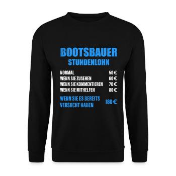 Bootsbauer Spruch - Unisex Pullover - Schwarz - Vorne - Alina (178cm) & Michal (187cm)