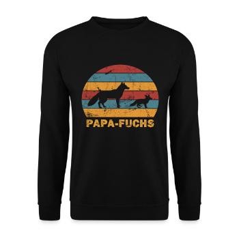 Papa Fuchs Vater Füchse Väter Tier Spruch - Unisex Pullover - Schwarz - Vorne - Alina (178cm) & Michal (187cm)