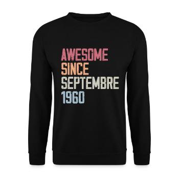 Légende Septembre 1960 Anniversaire Cadeau 1960 - Sweat-shirt Unisexe - noir - Devant - Alina (178cm) & Michal (187cm)