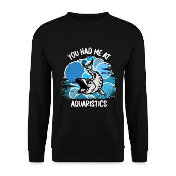 Aquarium Aquarist Fish Ornamental Fish Aquaristics - Unisex Sweatshirt - black - Front - Alina (178cm) & Michal (187cm)