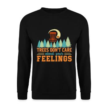 Trees Don't Care Disc Golf Disc Golfer Sport - Unisex Sweatshirt - black - Front - Alina (178cm) & Michal (187cm)