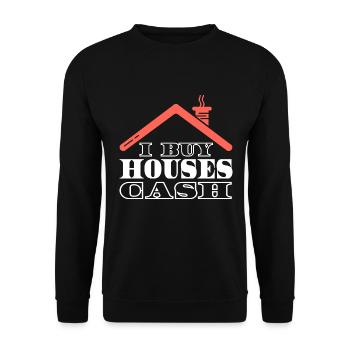 J’achète des maisons au comptant Investisseur immobilier - Sweat-shirt Unisexe - noir - Devant - Alina (178cm) & Michal (187cm)