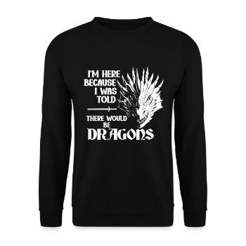 I was told there would be dragons - Unisex Sweatshirt - black - Front - Alina (178cm) & Michal (187cm)