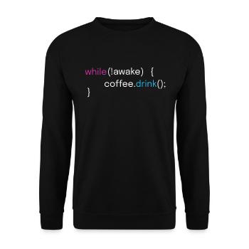 Funny Coffee and Coding Programmer Design - Unisex Sweatshirt - black - Front - Alina (178cm) & Michal (187cm)