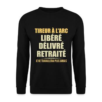 Archery Celebrates Retirement with Humor - Unisex Sweatshirt - black - Front - Alina (178cm) & Michal (187cm)