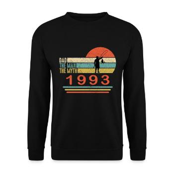 30 Geburtstag | 1993 | Vintage Angler Design - Unisex Pullover - Schwarz - Vorne - Alina (178cm) & Michal (187cm)