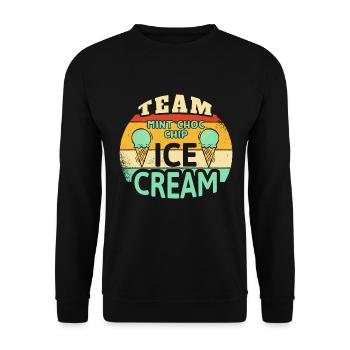 Team Mint Choc Crème glacée Cornet Crème glacée Crème glacée - Sweat-shirt Unisexe - noir - Devant - Alina (178cm) & Michal (187cm)