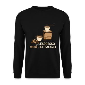 Espresso Life Balance Coffee Espresso Machine - Unisex Sweatshirt - black - Front - Alina (178cm) & Michal (187cm)