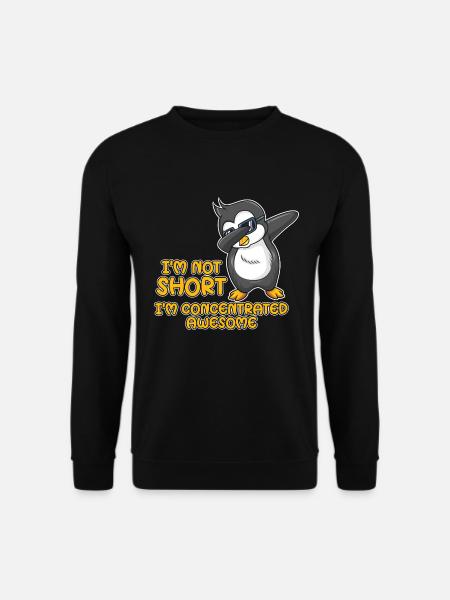 Süßer Pinguin Mit Spruch - Ich Bin Nicht Klein - Unisex Pullover - Schwarz
