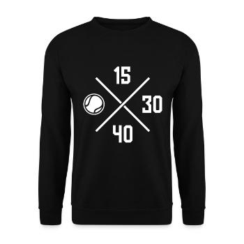 15 30 40 Balle de tennis de plage - Sweat-shirt Unisexe - noir - Devant - Alina (178cm) & Michal (187cm)