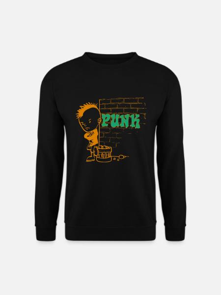 Punk Musik Punker Punkrock Irokesenschnitt Rocker - Unisex Pullover - Schwarz