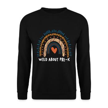 Wild About Pre-K Lehrer Schule Pre-K Tier Drucken - Unisex Pullover - Schwarz - Vorne - Alina (178cm) & Michal (187cm)