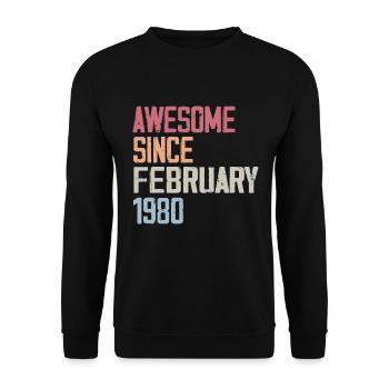 Februar 1980, 44-jähriges Jubiläum 1980 Februar 44 Jahre - Unisex Pullover - Schwarz - Vorne - Alina (178cm) & Michal (187cm)