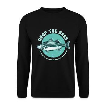 Drop The Bass Dynamisches Anglermotiv - Unisex Pullover - Schwarz - Vorne - Alina (178cm) & Michal (187cm)