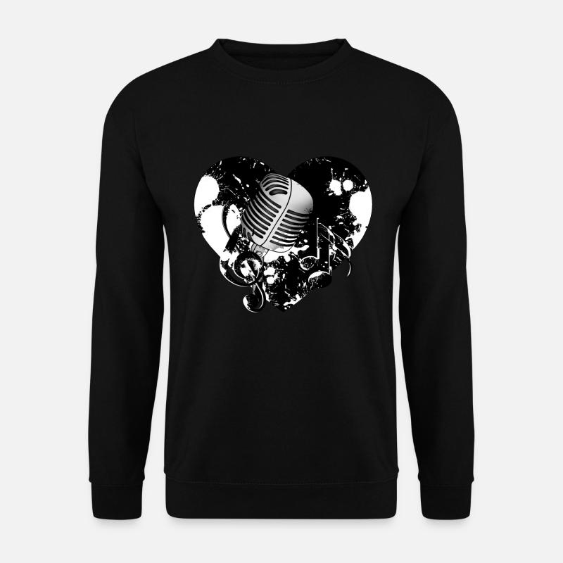 Microphone heart - Unisex Sweatshirt - black