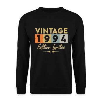Vintage 1994 Édition Limitée - Sweat-shirt Unisexe - noir - Devant - Alina (178cm) & Michal (187cm)