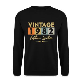 Vintage 1982 Édition Limitée - Sweat-shirt Unisexe - noir - Devant - Alina (178cm) & Michal (187cm)