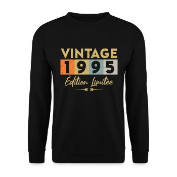 Vintage 1995 Édition Limitée - Sweat-shirt Unisexe - noir - Devant - Alina (178cm) & Michal (187cm)