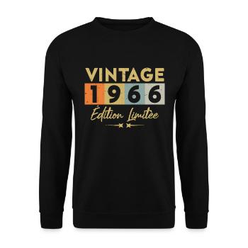 Vintage 1966 Édition Limitée - Sweat-shirt Unisexe - noir - Devant - Alina (178cm) & Michal (187cm)
