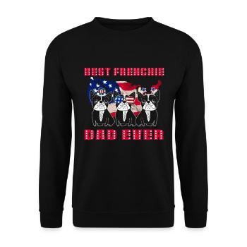 Best Frenchie Dad Ever French Bulldog Papa - Unisex Sweatshirt - black - Front - Alina (178cm) & Michal (187cm)