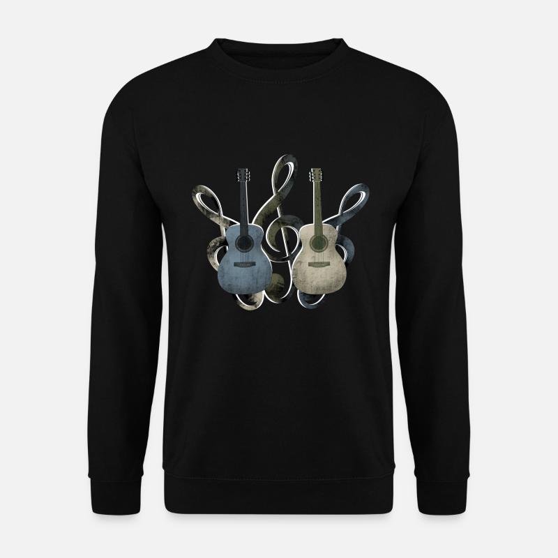 Gitarren Notenschlüssel - Unisex Pullover - Schwarz