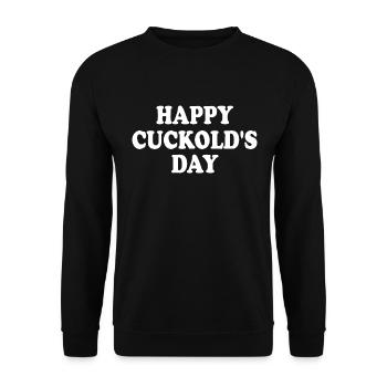 happy cuckold's day - cuckold - Unisex Pullover - Schwarz - Vorne - Alina (178cm) & Michal (187cm)