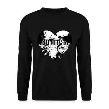 Keyboard Herz - Unisex Pullover - Schwarz - Vorne - Alina (178cm) & Michal (187cm)