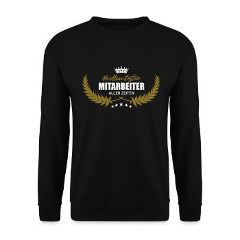 Brilliantester Mitarbeiter Auszeichnung Lorbeeren - Unisex Pullover - Schwarz - Vorne - Alina (178cm) & Michal (187cm)