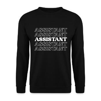 Assistent Assistent Helfer Unterstützer - Unisex Pullover - Schwarz - Vorne - Alina (178cm) & Michal (187cm)
