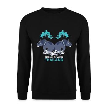 SongKran Festival of Water Thailand - Unisex Sweatshirt - black - Front - Alina (178cm) & Michal (187cm)
