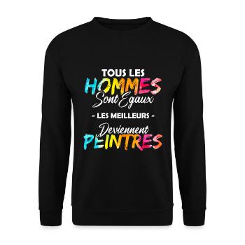 Cadeau drôle peintre peinture peindre - Sweat-shirt Unisexe - noir - Devant - Alina (178cm) & Michal (187cm)