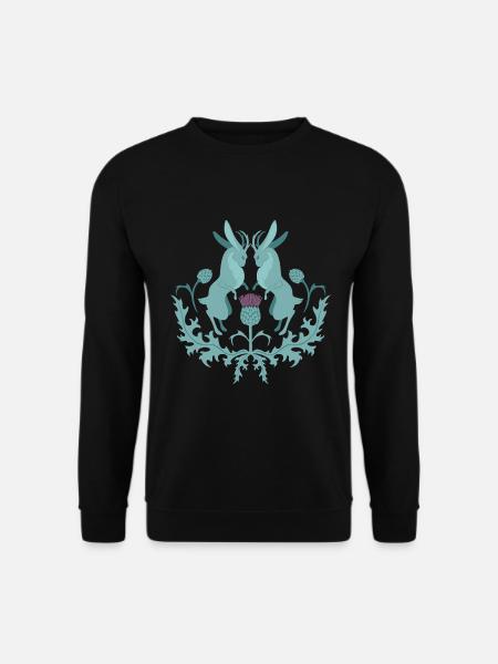 Jackalope Wolpertinger Rasselbock mit Distel - Unisex Pullover - Schwarz