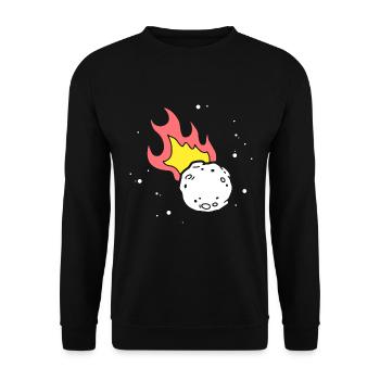 Meteor Zitat Grafik - Unisex Pullover - Schwarz - Vorne - Alina (178cm) & Michal (187cm)