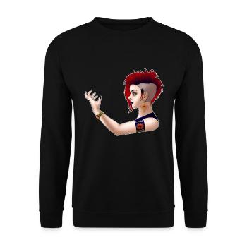 Fille punk gothique avec cadre blanc - Sweat-shirt Unisexe - noir - Devant - Alina (178cm) & Michal (187cm)