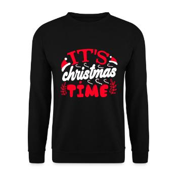It's Christmas Time - Weihnachten - Unisex Pullover - Schwarz - Vorne - Alina (178cm) & Michal (187cm)