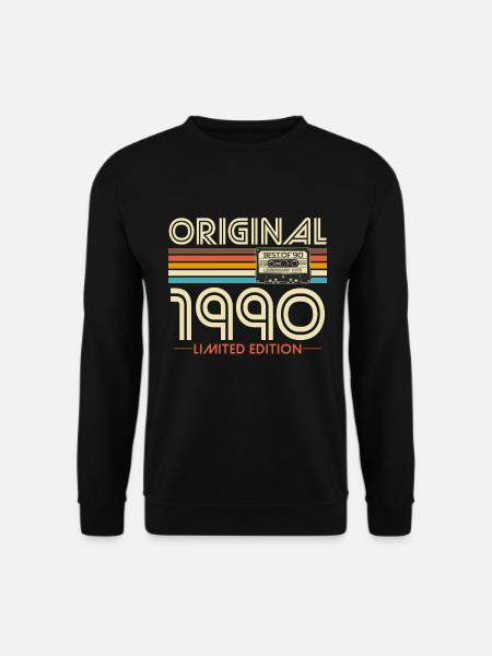 Original 1990 Jahrgang Vintage Geburtstag Retro - Unisex Pullover - Schwarz