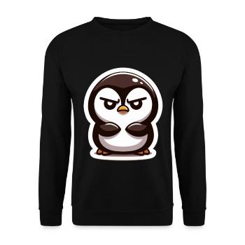 Lustige Pinguine Kleiner Pinguin Pinguin-Liebhaber - Unisex Pullover - Schwarz - Vorne - Alina (178cm) & Michal (187cm)