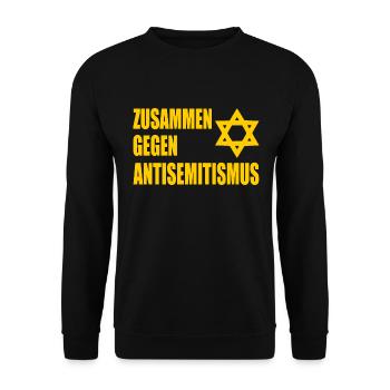 zusammen gegen antisemitismus - Unisex Pullover - Schwarz - Vorne - Alina (178cm) & Michal (187cm)