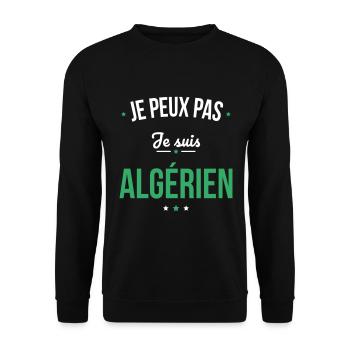 Je peux pas je suis Algérien - Sweat-shirt Unisexe - noir - Devant - Alina (178cm) & Michal (187cm)