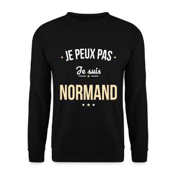 Je peux pas je suis Normand - Sweat-shirt Unisexe - noir - Devant - Alina (178cm) & Michal (187cm)