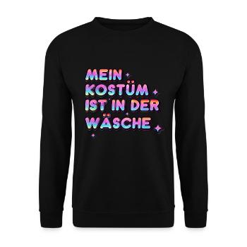 Mein Kostüm ist in der Wäsche Halloween - Unisex Pullover - Schwarz - Vorne - Alina (178cm) & Michal (187cm)