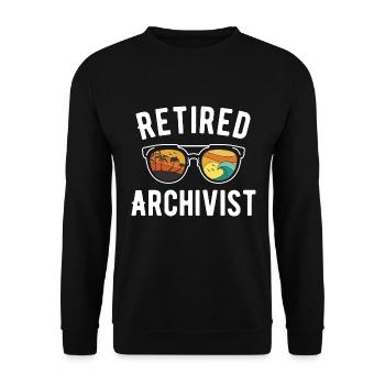 Beach holiday mood at the retired archivist - Unisex Sweatshirt - black - Front - Alina (178cm) & Michal (187cm)