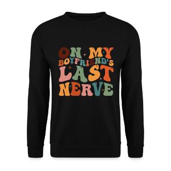Sur le dernier nerf de mon mari - Sweat-shirt Unisexe - noir - Devant - Alina (178cm) & Michal (187cm)