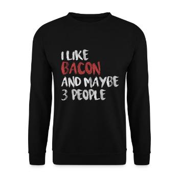 J’aime le bacon et peut-être trois personnes - Sweat-shirt Unisexe - noir - Devant - Alina (178cm) & Michal (187cm)