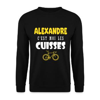Alexandre vélo c est moi les cuisses humour velo - Sweat-shirt Unisexe - noir - Devant - Alina (178cm) & Michal (187cm)