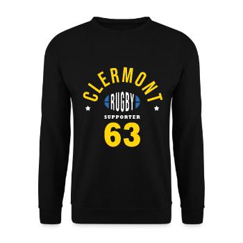 Rugby Clermont supporter club clermont 63 - Sweat-shirt Unisexe - noir - Devant - Alina (178cm) & Michal (187cm)