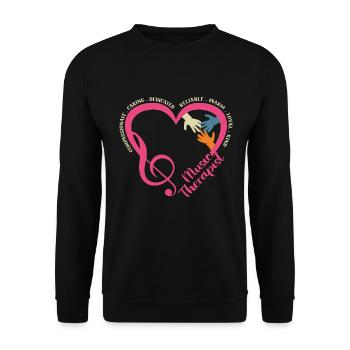 Musicothérapeute Appréciation Musicien de musique - Sweat-shirt Unisexe - noir - Devant - Alina (178cm) & Michal (187cm)