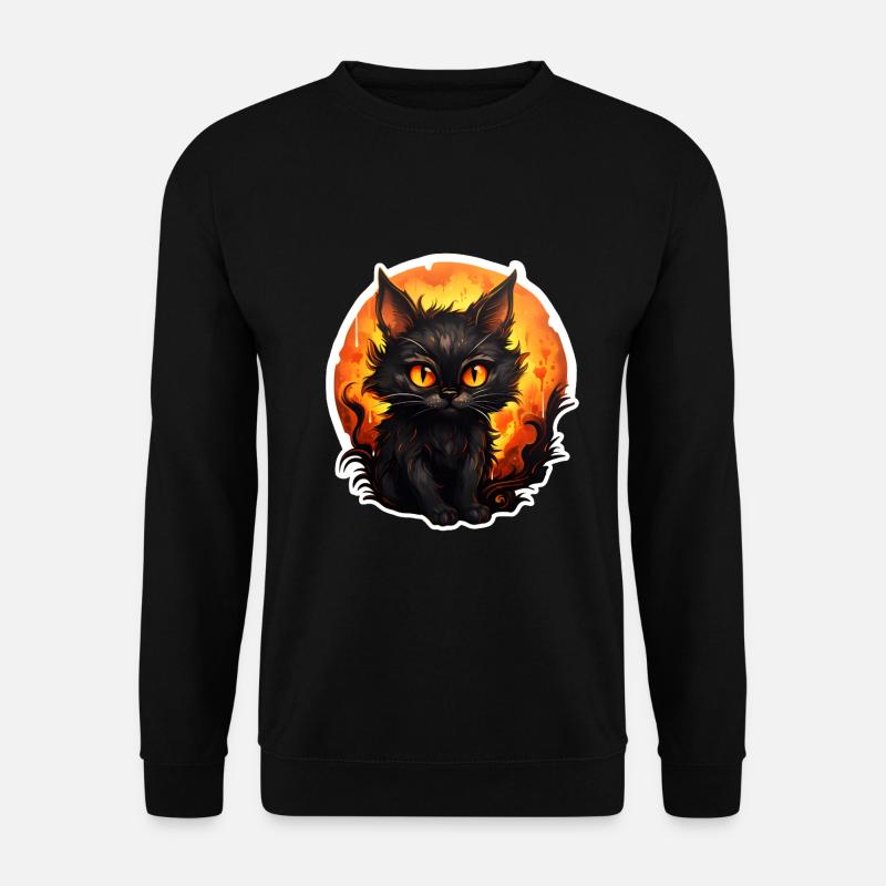 Halloween Kater - Unisex Pullover - Schwarz